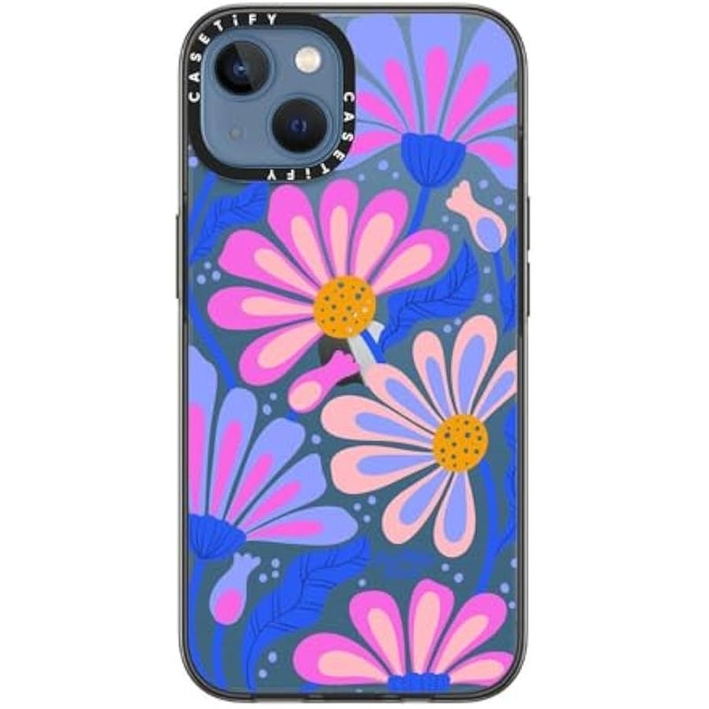 CASETIFY Compact Case for iPhone 13 【Lightweight / 4 ft. 2X Military Grade Drop Protection/Slim】 - Mystic Daisy - Clear Black - Image 5