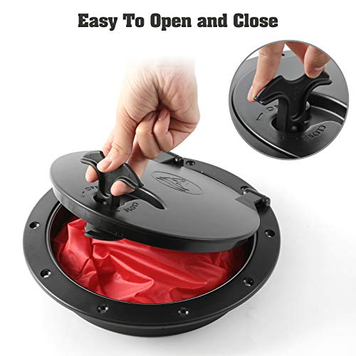 Anndason 8'' Black Deck Plate Kit Deck Hatch with Storage Bag for Fishing Kayak Boating - Image 2