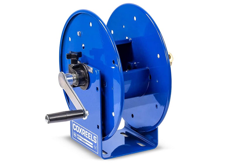 Coxreels 112-3-50 Compact Hand Crank Steel Hose Reel - 4,000 PSI - Holds 3/8" x 50' Length Hose - Perfect for Air Compressor, Garden, Pressure Washer, Electric Hoses (Hose Not Included) Made in USA - Image 1