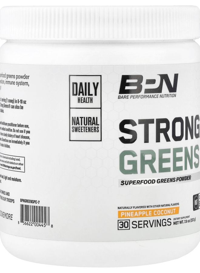 BPN Strong Greens Superfood Greens Powder Pineapple Coconut 7.8 oz (222 g) - Image 2