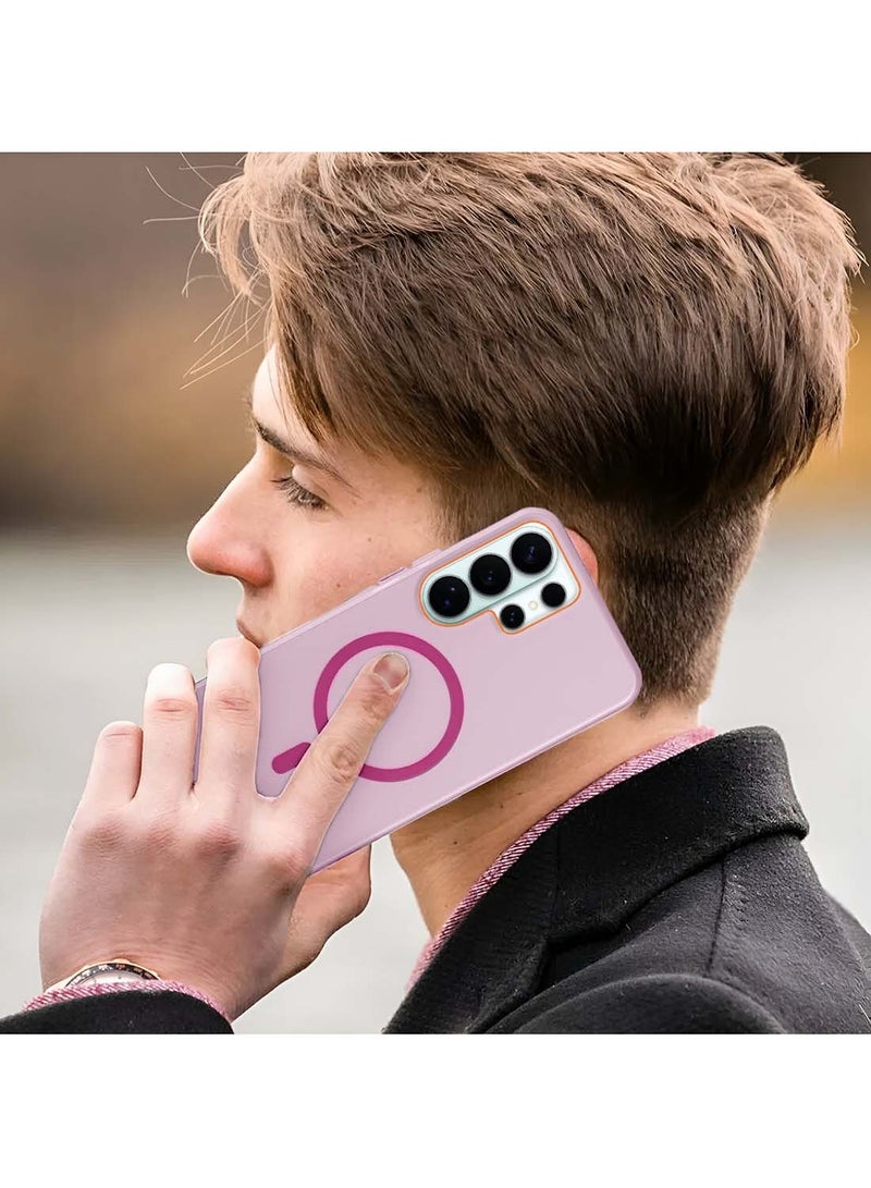 دبليو تيك غطاء هاتف سامسونج جالاكسي S26 ألترا 5G 2026 شفاف هجيني مزود بـ MagSafe مع شحن مغناطيسي وارتفاع حماية الكاميرا، تصميم أنيق - وردي فاتح (MCMPMN) - Image 5