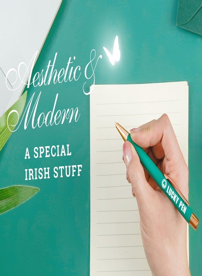 InnoBeta Irish Gifts for Women, Men, Teens, Ballpoint Pen Set of 4, Lucky Shamrock Irish Theme Stuff for Friends, Coworkers - Lucky Pen - Image 3