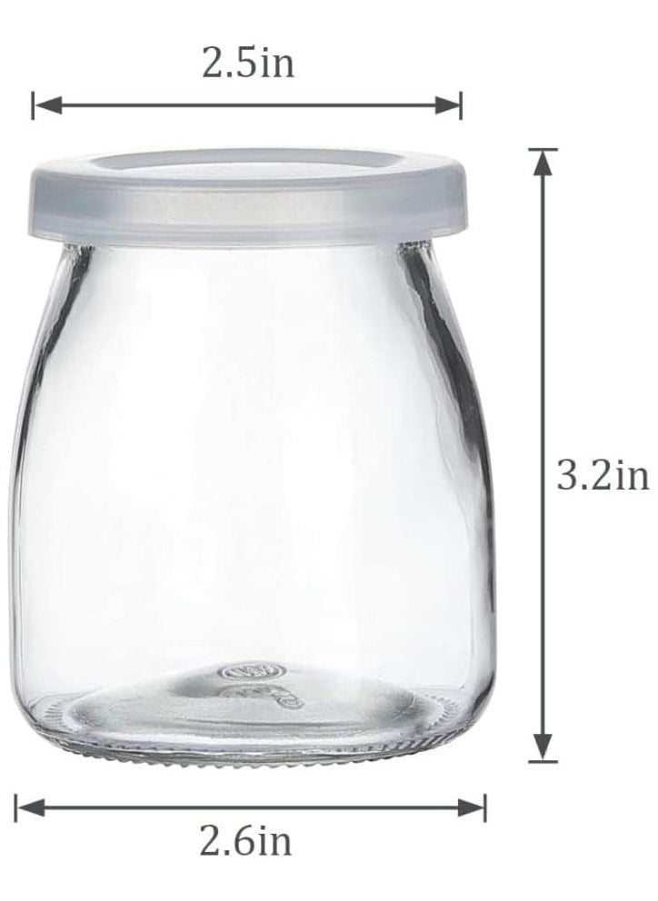 Luxoraq 200ml Yoghurt Jars pudding Jar with Lid Glass, (Pack of 12) Container With Lid For Milk Jams Jelly Mousse Yogurt Making, Jam, Jelly, Mousse & Honey - Reusable, Round Containers for Home Kitchen Storage  - Image 4