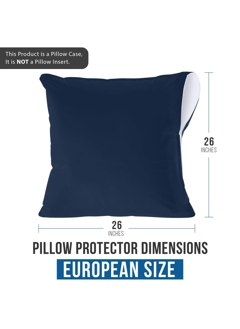 Utopia Bedding Utopia Bedding Zippered Waterproof Throw Pillow Protectors (No Pillow Inserts)  European (Pack of 4  Navy)  Bed Bug Proof Decorative Pillow Encasement Covers for Outdoors  Bed  Couch 26 x 26 inches  - Image 4