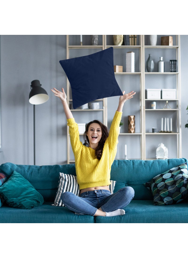 Utopia Bedding Utopia Bedding Zippered Waterproof Throw Pillow Protectors (No Pillow Inserts)  European (Pack of 4  Navy)  Bed Bug Proof Decorative Pillow Encasement Covers for Outdoors  Bed  Couch 26 x 26 inches  - Image 5