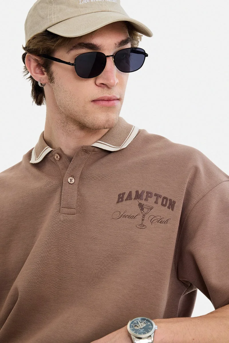 SNITCH Brown Graphic Half Sleeve Oversized T-Shirt