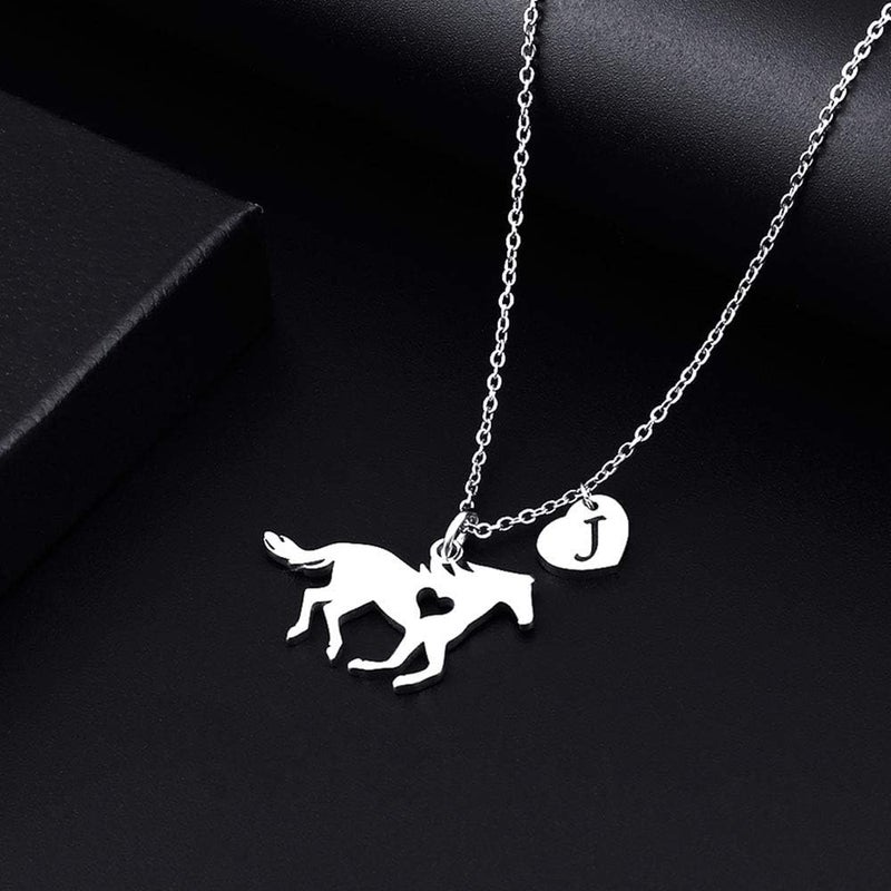 MONOOC Store Horse Gifts for Girls Necklace - Stainless Steel Dainty Horse Pendant Heart 26 Initial A-Z Necklaces for Women Girl - Image 5