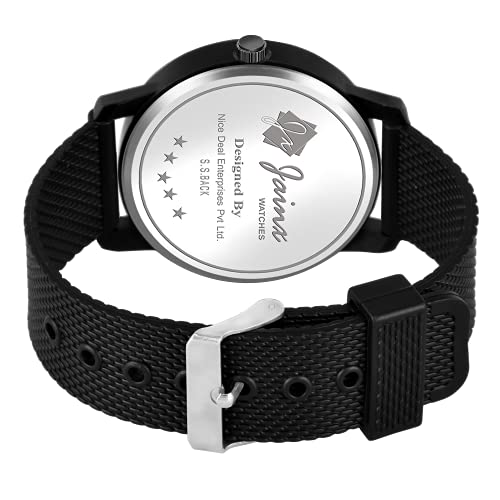 jainx Radium Dial Black Silicone Strap Analog Wrist Watch for Men - JM7108 - Image 3