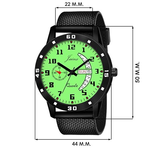 jainx Radium Dial Black Silicone Strap Analog Wrist Watch for Men - JM7108 - Image 2