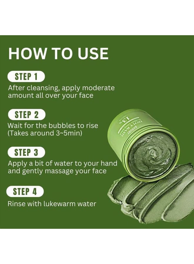 BARUBT Holy Basil Bubble Deep Mask 90g | Korean Pore Clearing Wash Off Mask - Image 4