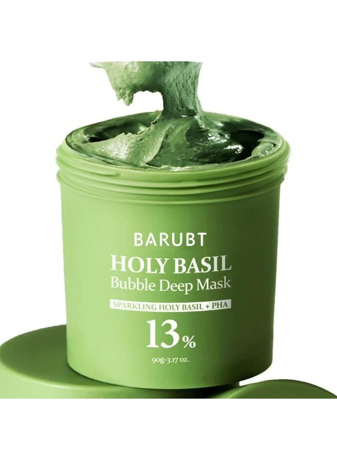 BARUBT Holy Basil Bubble Deep Mask 90g | Korean Pore Clearing Wash Off Mask - Image 1