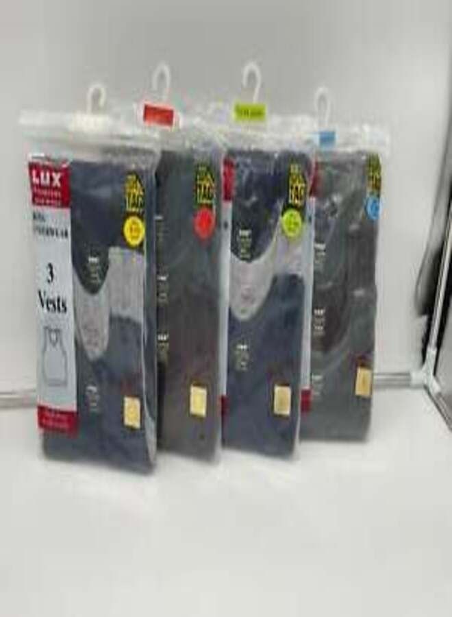 Lux Premium 100% cotton BOY`s VEST Colour pack of 3pcs - Image 4