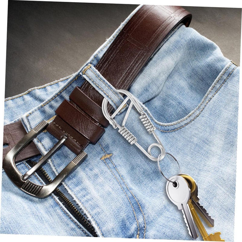 Heavy Duty Stainless Steel Carabiner Keychain Clip for Car Keys Outdoor Use 2 Pack - Image 5