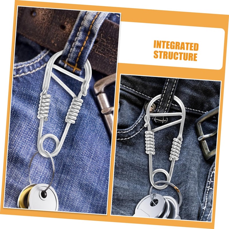 Heavy Duty Stainless Steel Carabiner Keychain Clip for Car Keys Outdoor Use 2 Pack - Image 4