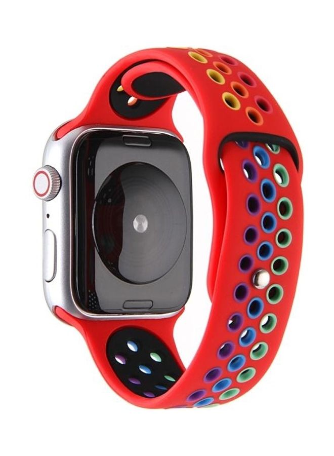 نيبمينينت سوار بديل لساعة أبل سيريز 7/6/5/4/3/2/1/SE مقاس 42/44/45 مم أحمر - Image 1