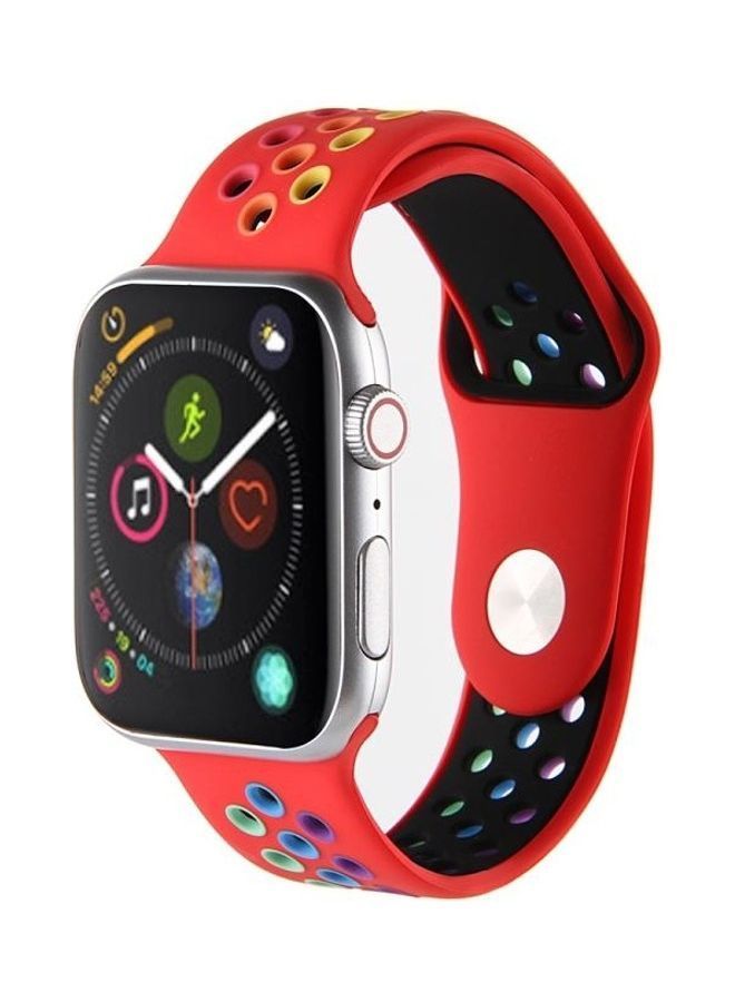 نيبمينينت سوار بديل لساعة أبل سيريز 7/6/5/4/3/2/1/SE مقاس 42/44/45 مم أحمر - Image 4