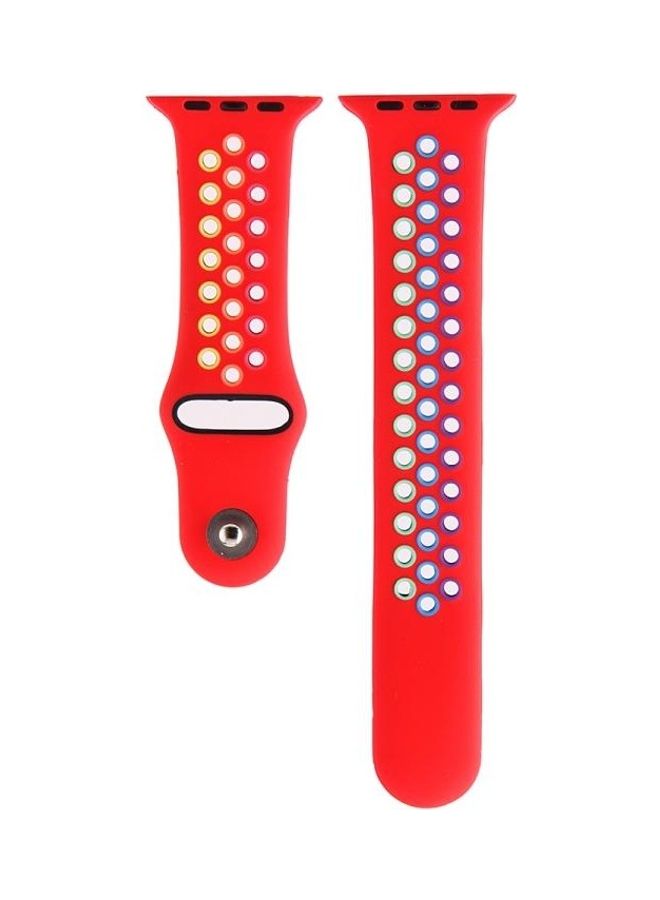 نيبمينينت سوار بديل لساعة أبل سيريز 7/6/5/4/3/2/1/SE مقاس 42/44/45 مم أحمر - Image 2