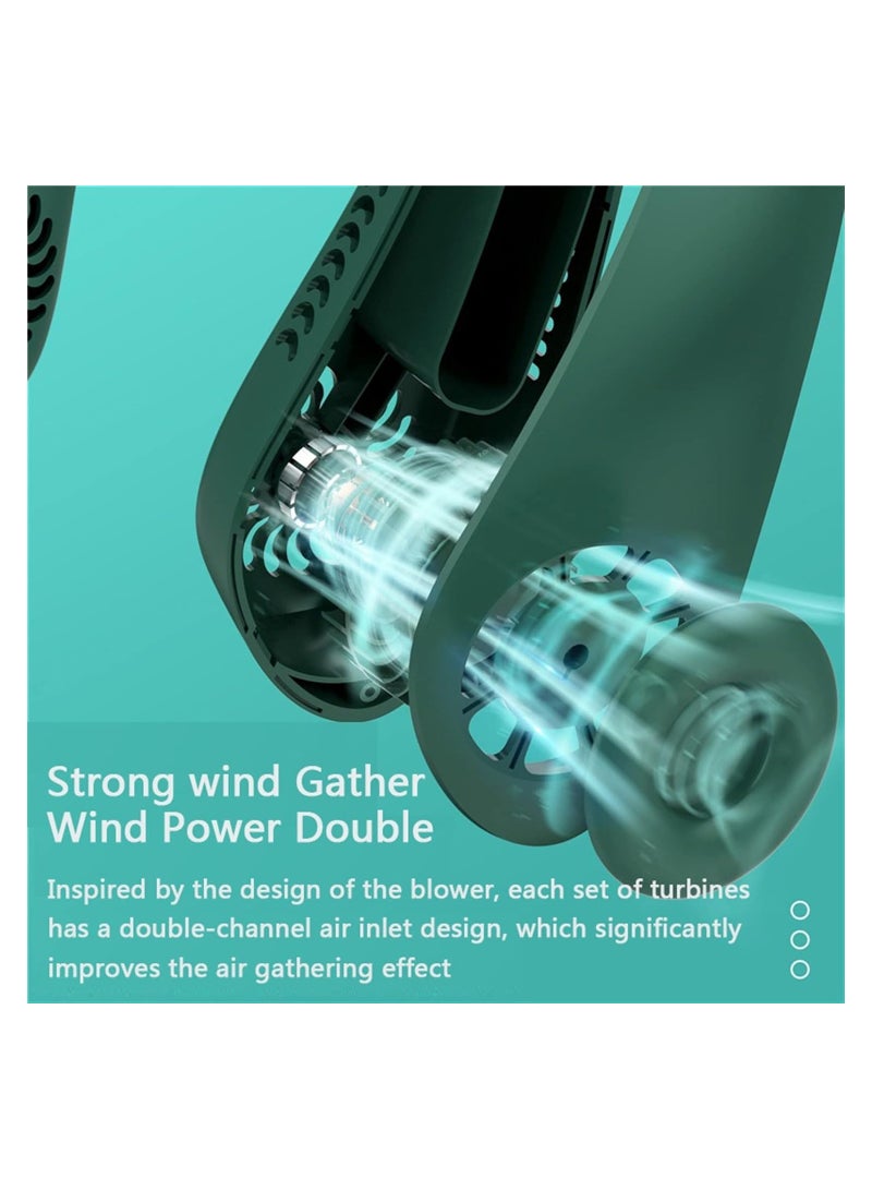 ELTRAZONE Portable Neck Fan Hands Free Bladeless Wearable Personal Fan, Leafless, Rechargeable, Headphone Design with 3 Speeds - Image 3