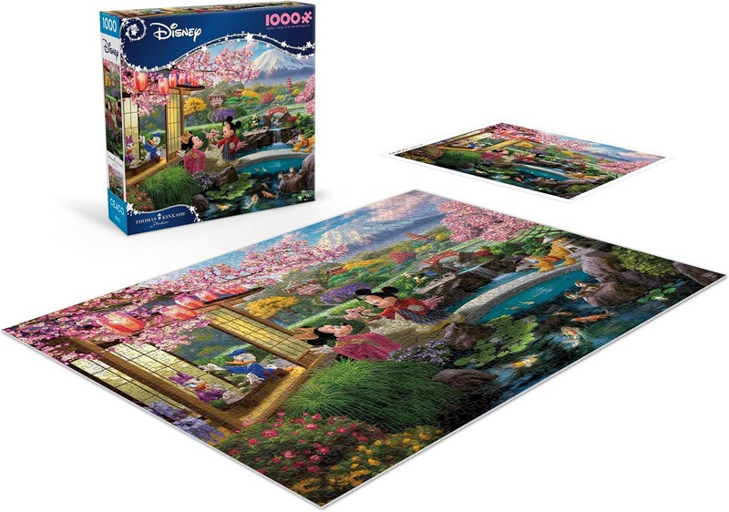 سيكو - Disney - Thomas Kinkade - ميكي وميني في اليابان - لغز تركيب من 1000 قطعة للبالغين - لغز صعب مثالي لأمسيات الألعاب - الحجم النهائي 26.5 × 19 بوصة - Image 4
