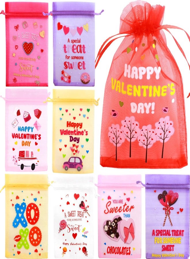 WorldBazaar Valentine's Day Organza Bags 30PCS with Drawstring 4 x 6 inch Valentine Gift Goodie Candy Treat Bags Love Wedding Holiday Classroom Office School Supplies - Image 1