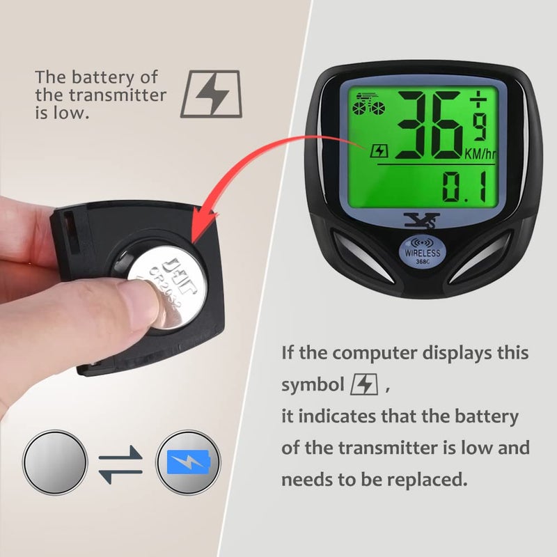 sy عداد سرعة ودورة دراجات SY اللاسلكي المقاوم للماء مع شاشة LCD وميزات متعددة من YS - Image 5