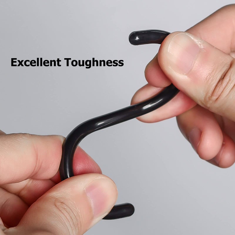 Ulable Premium Plastic Shower Curtain Rings Shower Curtain Hooks Gliding on Standard Shower Rods Easy Snap Closure (C Shape,Black,24Pcs) - Image 5