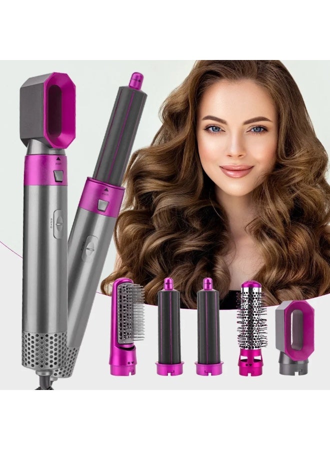 5-in-1 Multi-Functional Hot Air Styler Brush - Negative Ion Hair Dryer, Volumizer, Curler & Straightening Kit - Image 1