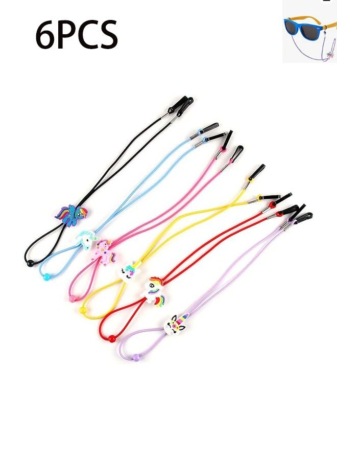 جيوستوس 6pcs نظارات الأطفال حزام يونيكورن ضابط قوس قوس قزح حزام eyeglass للبنات الفتيان - Image 1