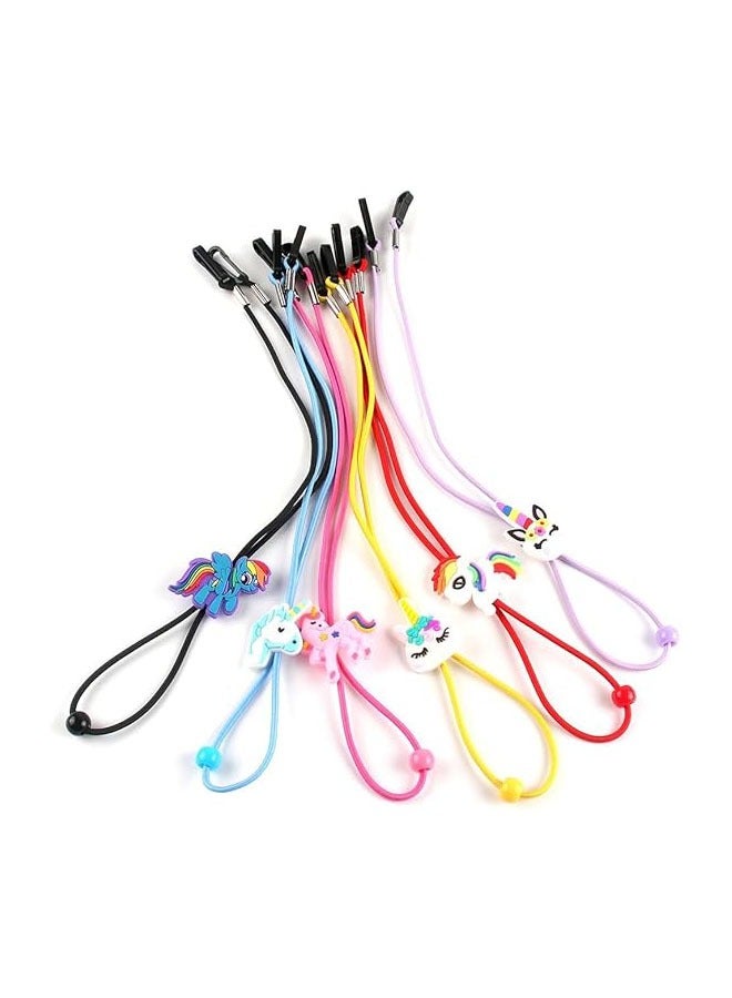 جيوستوس 6pcs نظارات الأطفال حزام يونيكورن ضابط قوس قوس قزح حزام eyeglass للبنات الفتيان - Image 2