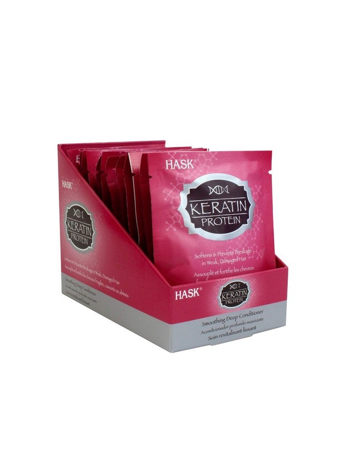 هاسك علاجات ترطيب وتنعيم الشعر بالكيراتين لجميع أنواع الشعر، آمنة على اللون، خالية من الجلوتين والكبريتات والبارابين - عبوة من 12 قطعة - Image 1