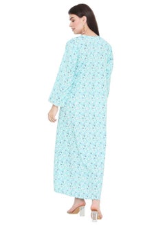 HANA & SARA LONG VISCOSE STYLISH PRINTED WITH UNIQUE EMBROIDERY ARABIC KAFTAN JALABIYA DRESS  - Image 2