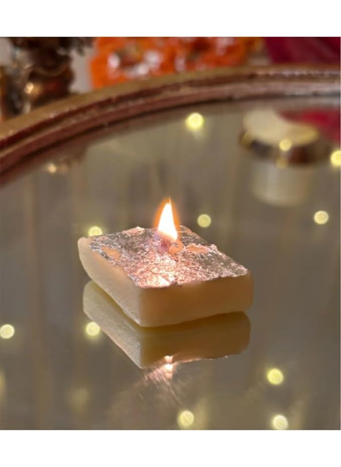 encELade ENCELADE X INTOUCH Unscented Kaju Katti Candle for Home Decor Birthday Gifting Soy Wax Diwali Gifting Candles 