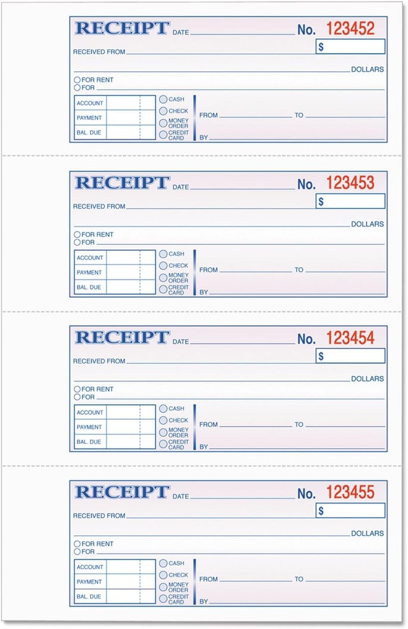 TOPS Carbonless Money Receipt Book - 2-Part, 400 Sets, 2-3/4 x 7-1/8 Inches - Image 1