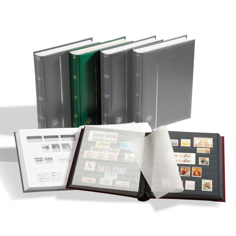 Lighthouse لايت هاوس – غلاف جلد مريح مبطن لكتاب الطوابع - 64 صفحة كرتونية سوداء بحجم A4 مع شرائط شفافة ومفاصل قماش مزدوجة - أخضر - Image 5