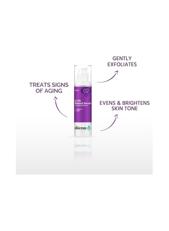 THE derma Co 0.3% Retinol Face Serum for Younger-Looking & Spotless Skin - 30 mldermaco - Image 2