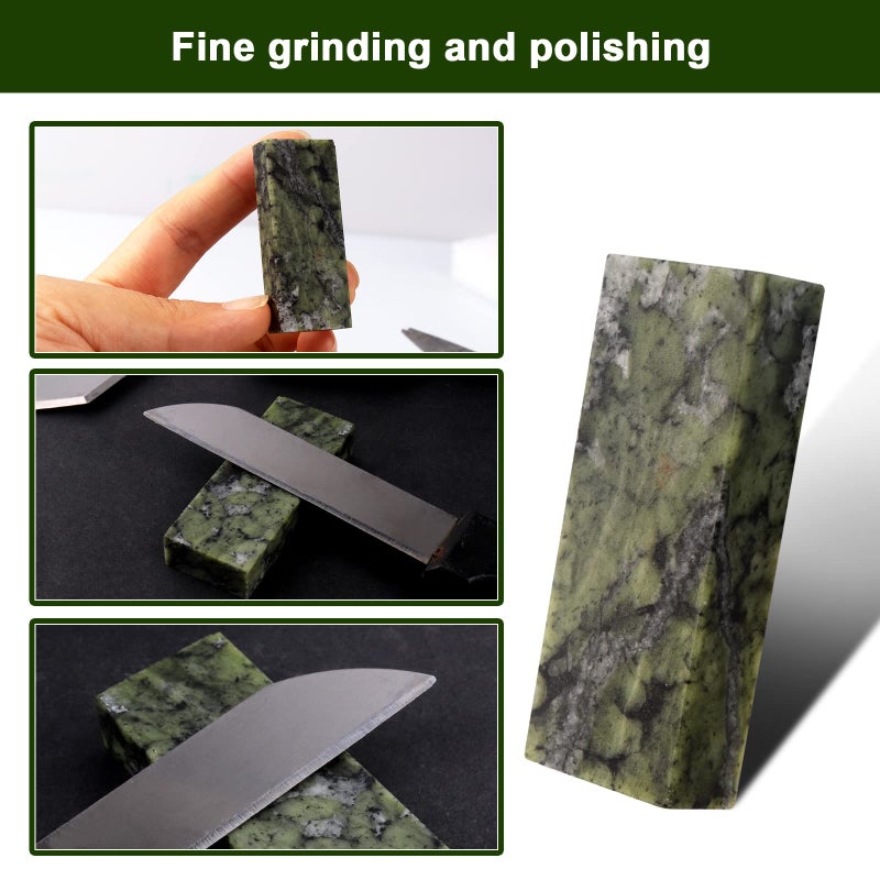 CBRIGHT Mini Knife Sharpening Stone 1PC 10000# Whetstone Final Fine Polished Natural green Sharpener Oilstone (2 x 0.8 x 0.4 Inch) - Image 2