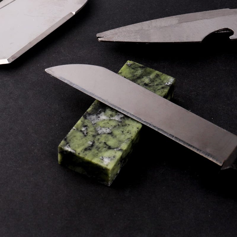 CBRIGHT Mini Knife Sharpening Stone 1PC 10000# Whetstone Final Fine Polished Natural green Sharpener Oilstone (2 x 0.8 x 0.4 Inch) - Image 5