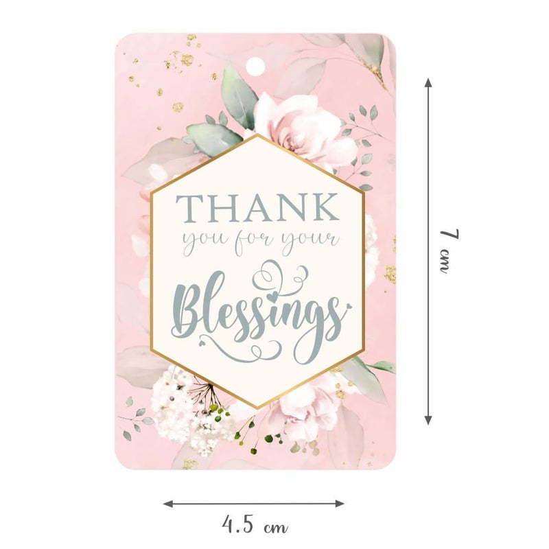 Chic a Choc 50 Return Favor Gift Tags with Jute String. Thank You for Your Blessings. Baby Shower Party, Weddings, Mundan, Its a boy, Girl, Birthday Favours - Image 2
