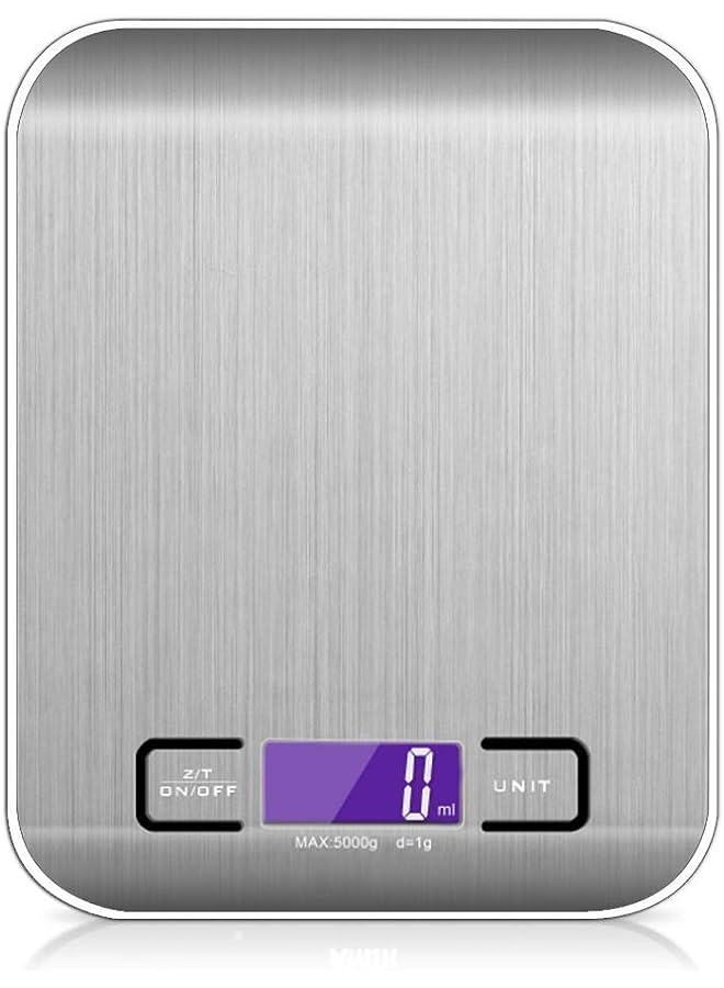 PROMASS Digital Kitchen Scale Silver Stainless Steel Food GRAM Ounce Switch 11 Lb Max Small Accurate Measurement Display - Image 1