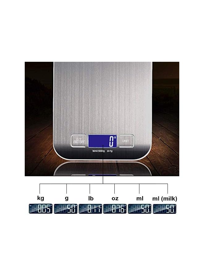 PROMASS Digital Kitchen Scale Silver Stainless Steel Food GRAM Ounce Switch 11 Lb Max Small Accurate Measurement Display - Image 5