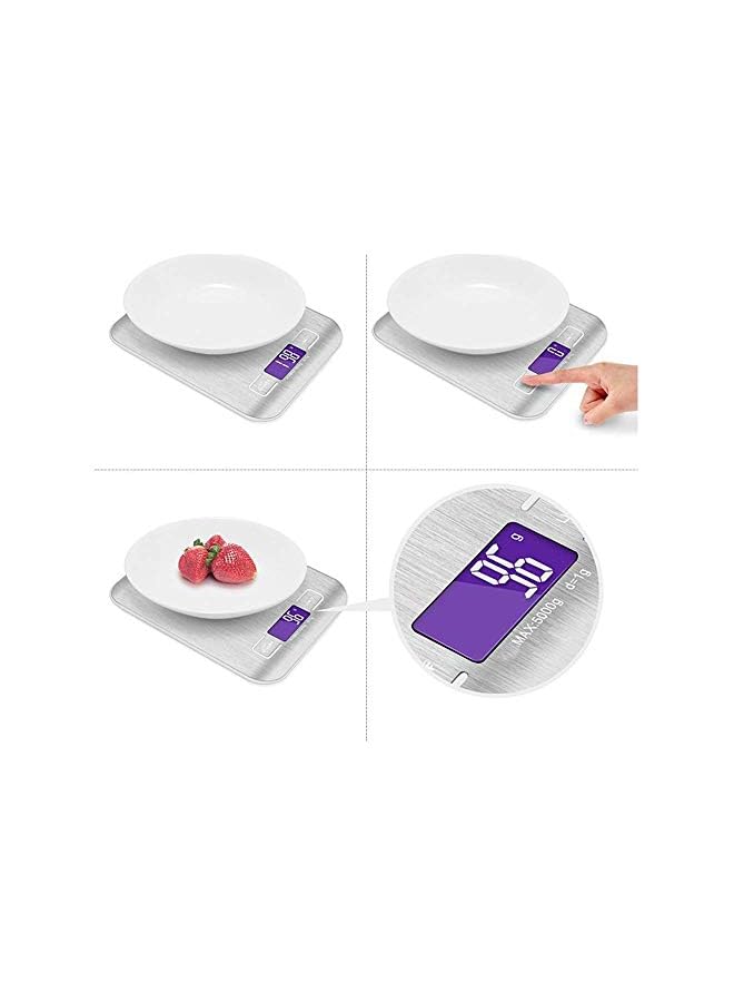 PROMASS Digital Kitchen Scale Silver Stainless Steel Food GRAM Ounce Switch 11 Lb Max Small Accurate Measurement Display - Image 3