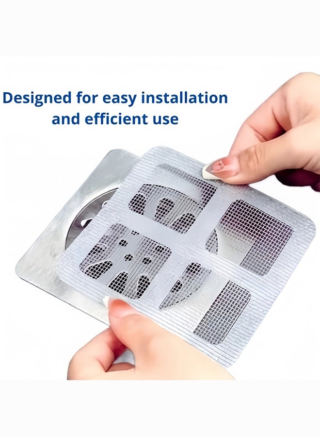 BELANO 30 Pcs Disposable Drain Hair Catcher Mesh Stickers for Shower, Bathroom, Sink, Anti-Clog Square Cover 10x10cm - Image 4