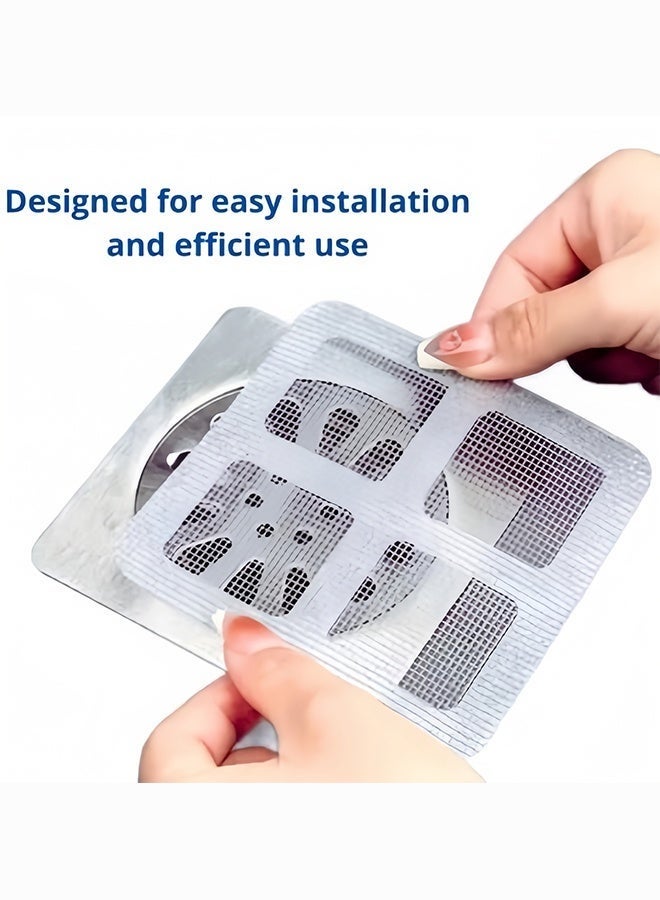BELANO 30 Pcs Disposable Drain Hair Catcher Mesh Stickers for Shower, Bathroom, Sink, Anti-Clog Square Cover 10x10cm - Image 4