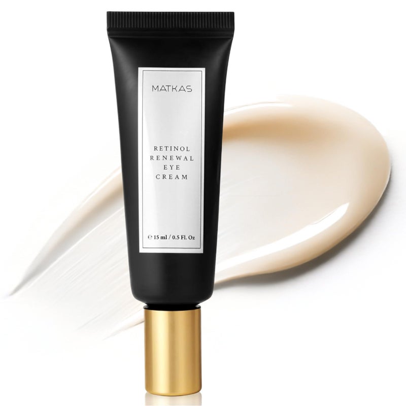 MATKAS Korean Retinol Under Eye Cream for Dark Circles 15mL - with Shea Butter and Niacinamide, Under Eyes Brightener, Anti Aging Cream, Eye Bags Remover, Under Eye Treatment for Women & Men, Skincare - Image 1