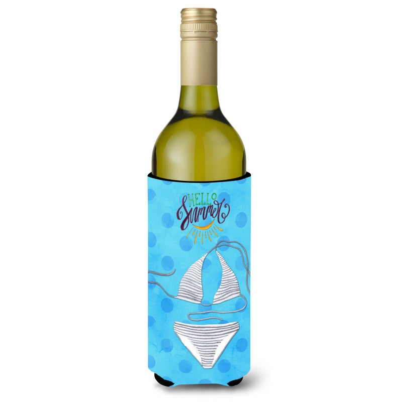 Caroline's Treasures ""Caroline's Treasures Bikini Swimsuit Blue Polkadot Beverage Insulator Hugger  750 ml  Multicolor""