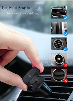 Gzar Magnetic Phone Car Mount Air Vent Phone Holder for Cars with Hook Clip 360° Rotation Universal Magnetic Car Phone Holder for iPhone 13 12 11 XS X SE 8 Plus Samsung S20  - Image 2