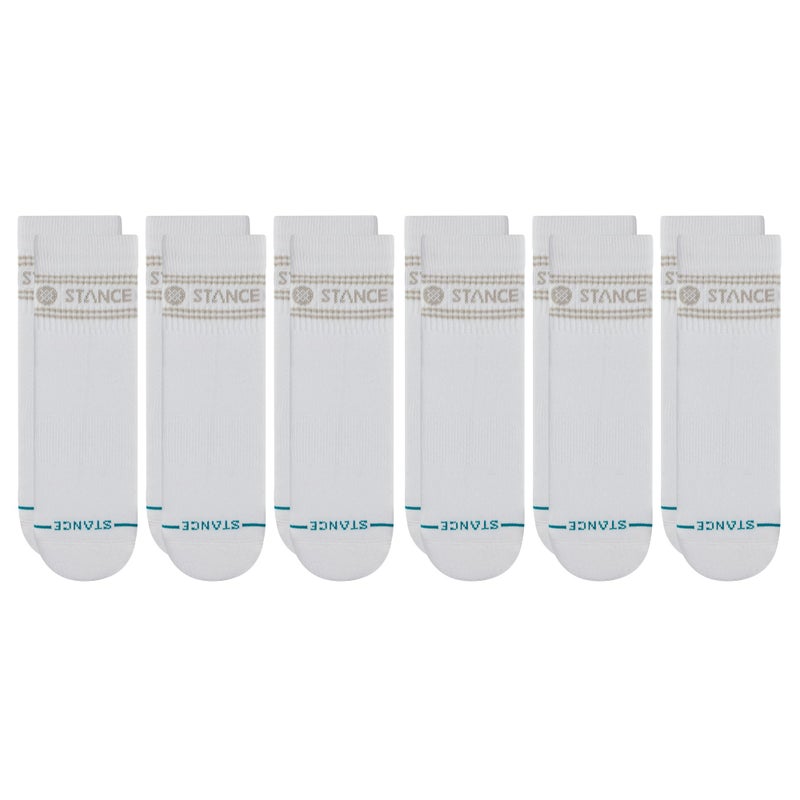 Stance Vital Quarter Sock 6-Pack for Men and Women, White, Small - Image 1
