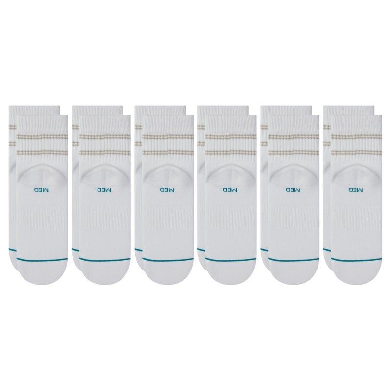 Stance Vital Quarter Sock 6-Pack for Men and Women, White, Small - Image 2