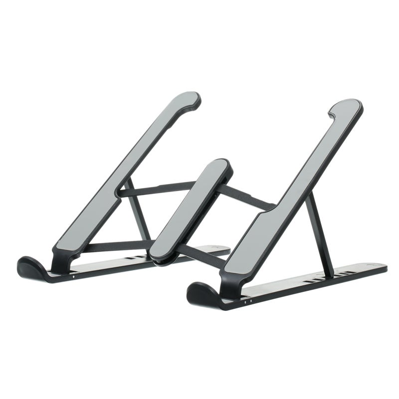 Laptop Stand: Lightweight Strengthened Aluminum Alloy, Adjustable Viewing Angle - Heat Dissipating Foldable Compact Size for Business Travel, Neck Strain Relief - Image 1