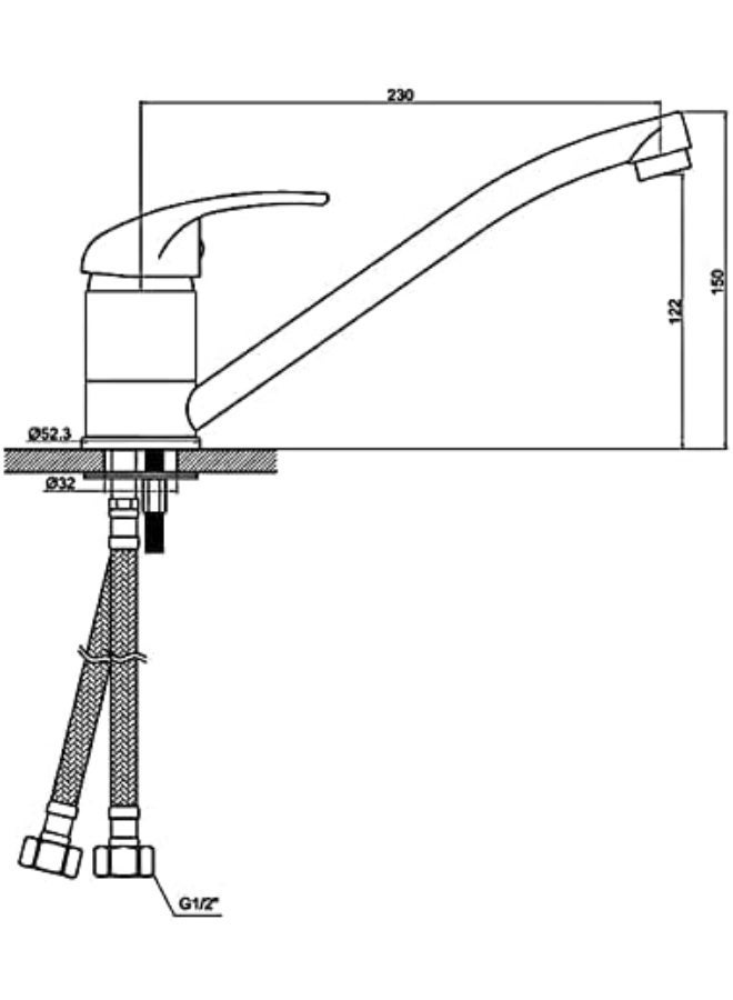 SOFIA REFRIGERATION Kitchen Sink Faucet Deck Mounted Single Hole with Long Swivel Spout - Image 2